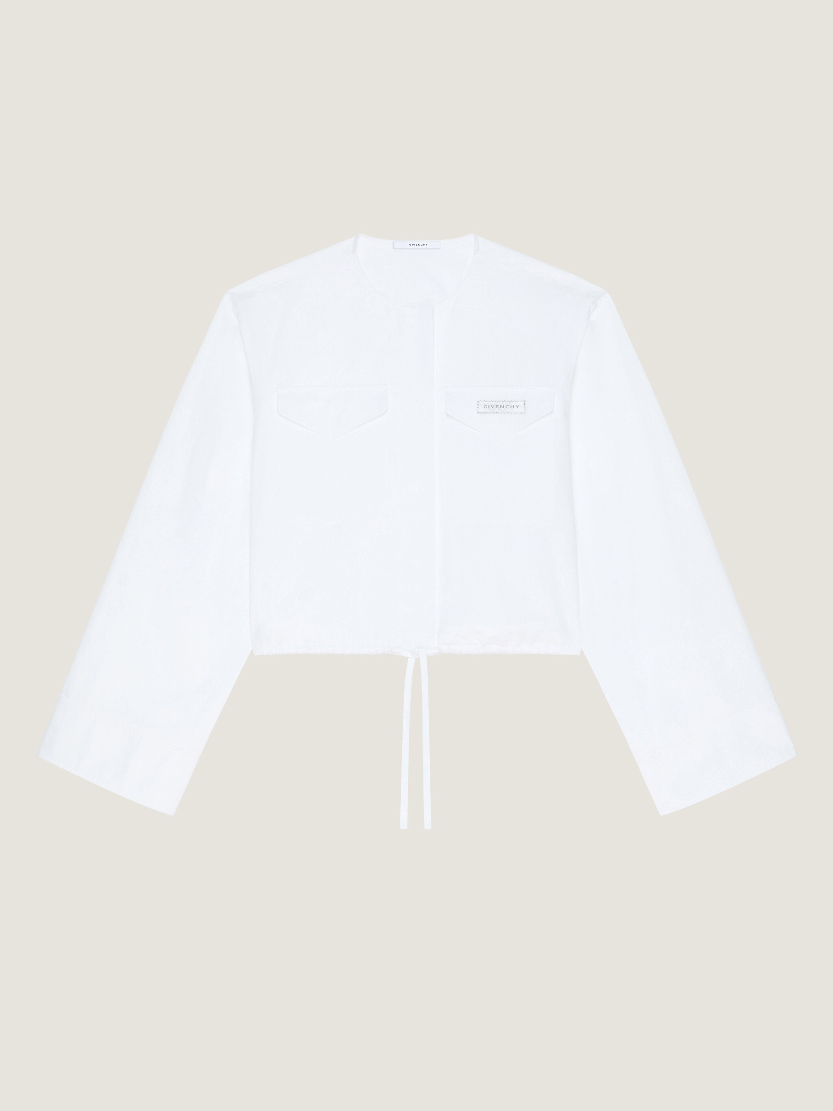 Utility cropped shirt in poplin with GIVENCHY patch